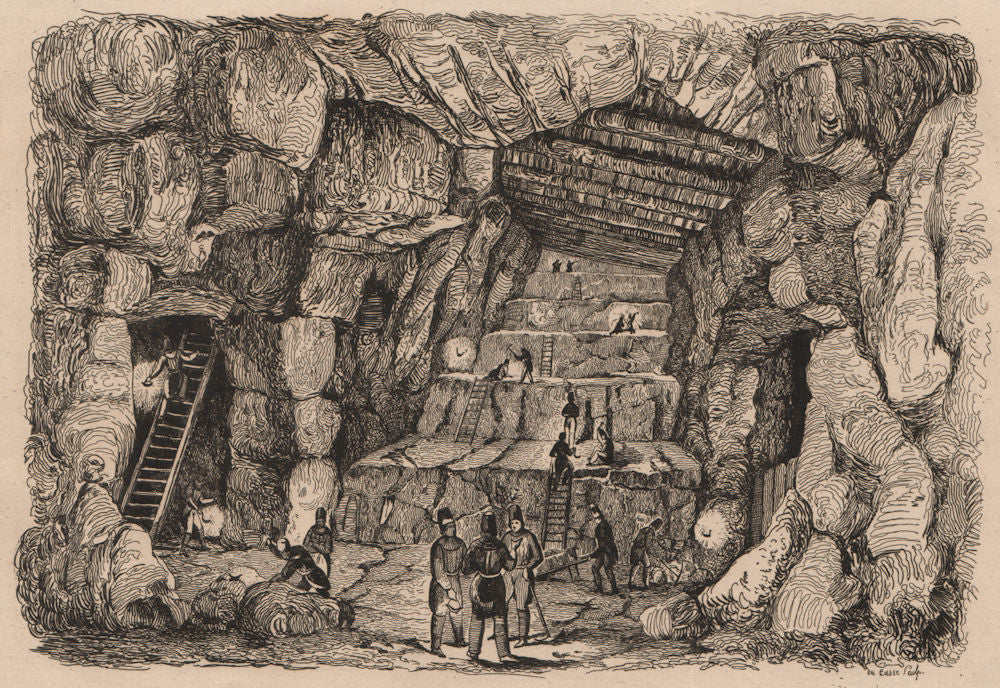 MINING. Lead/Silver mine at Clausthal, Harz mountains 1834 old antique print